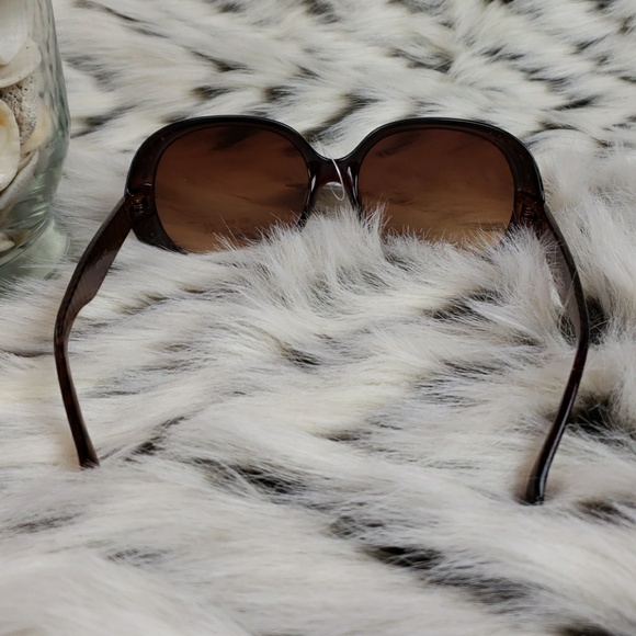 Rhinestone Brown Animal Print Large Lens Sunglasse - Picture 6 of 8